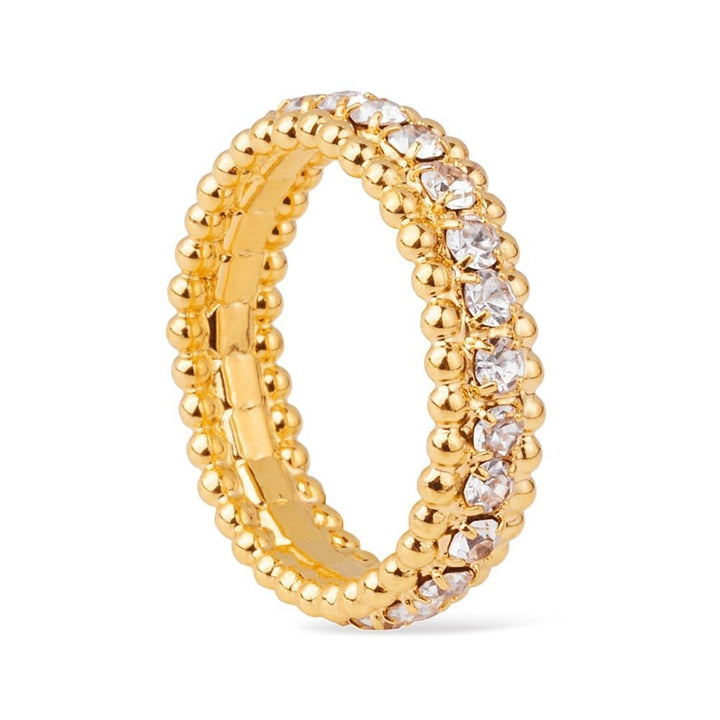 Anel Dourado Cravejado – Zircônias Premium